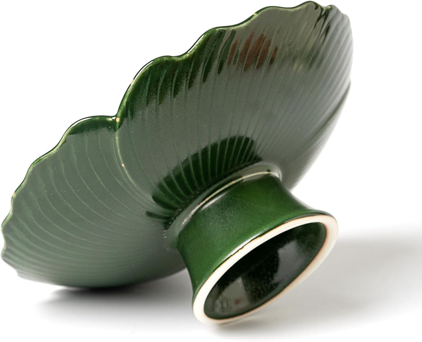 Ceramic Fruit Bowl for Kitchen Counter, Decorative bowl, Pedestal bowl, Footed bowl, Modern fruit bowl, Large fruit bowl, Decorative bowls for home décor, Green fruit bowl, 8.5 ""