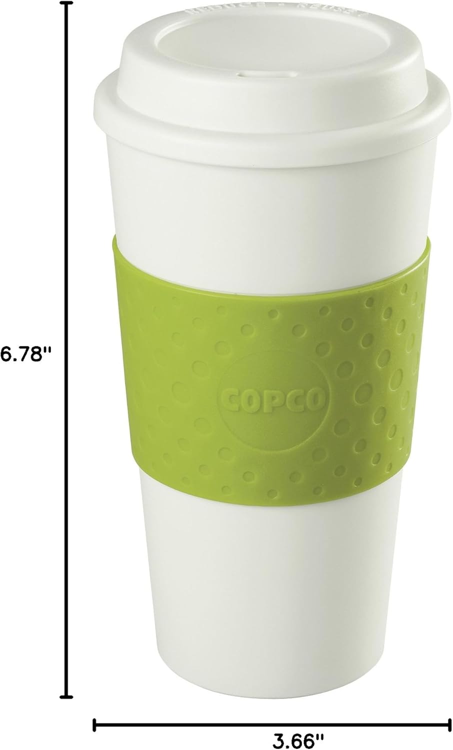 Copco Acadia 16 oz Travel Mug - Insulated Reusable Coffee Tumbler with Double-Walled Plastic, Leak-Proof Lid, BPA-Free - Portable Mug for Hot & Cold Drinks, Cup Holder Friendly (Green)