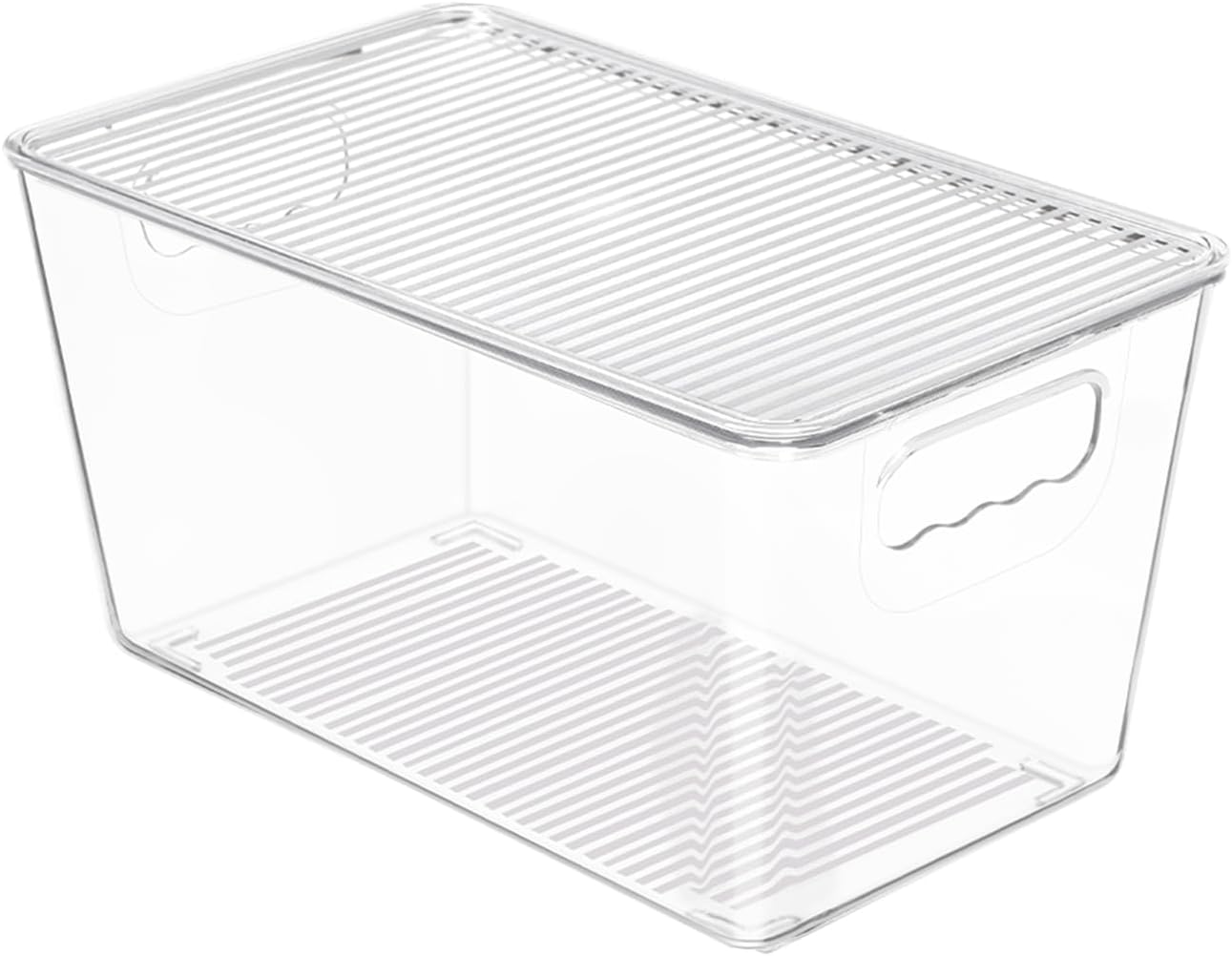 Vtopmart 12 Pack Clear Stackable Storage Bins with Lids, Medium Plastic Containers with Handle for Pantry Organizer and Storage,Perfect for Kitchen,Fridge,Cabinet, Closet,Bathroom Organization