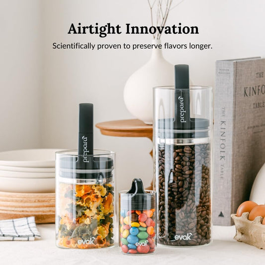 Prepara Evak Compact Glass Food Storage, Mini, Black