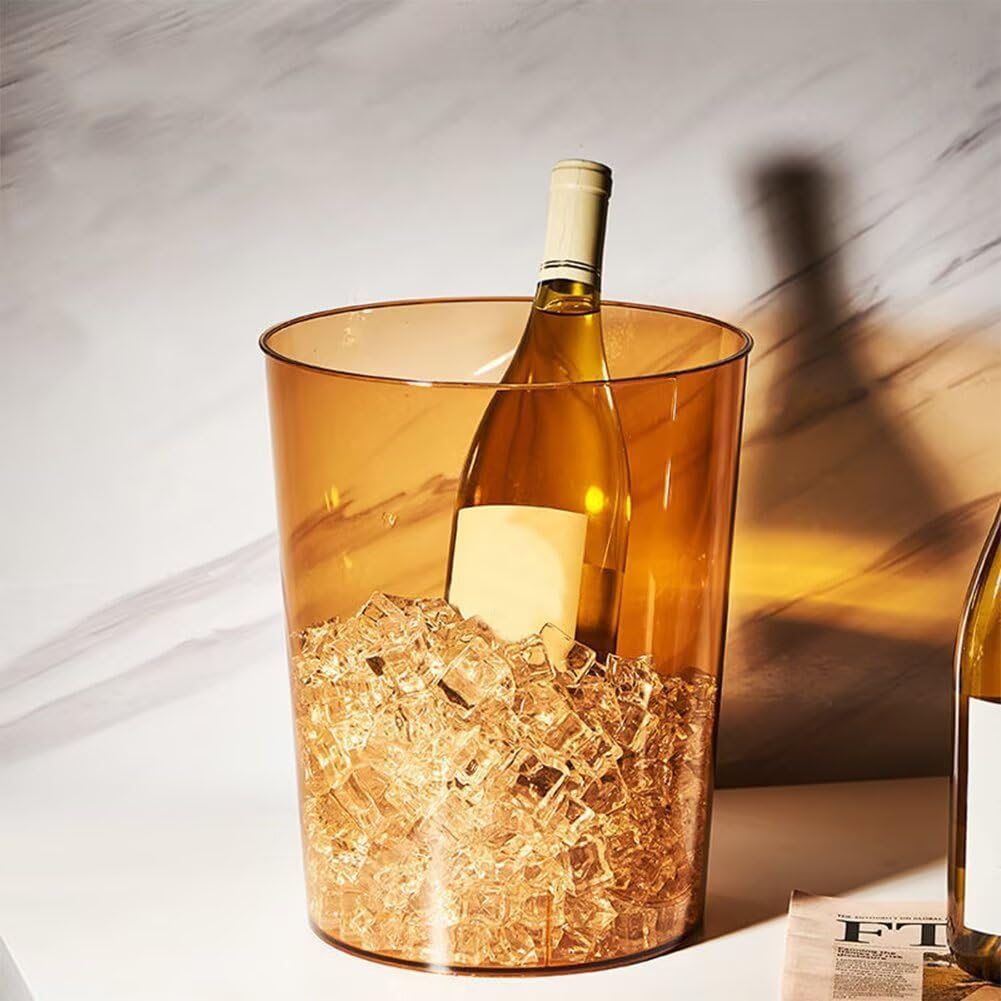 Bathroom Trash Can 8.7 x 7.1 x 9.8 Inch Small Trash Can Plastic Wastebasket Large Capacity Orange Round Garbage Can for Bathroom Bedroom Office Kitchen Dorm Room (L)