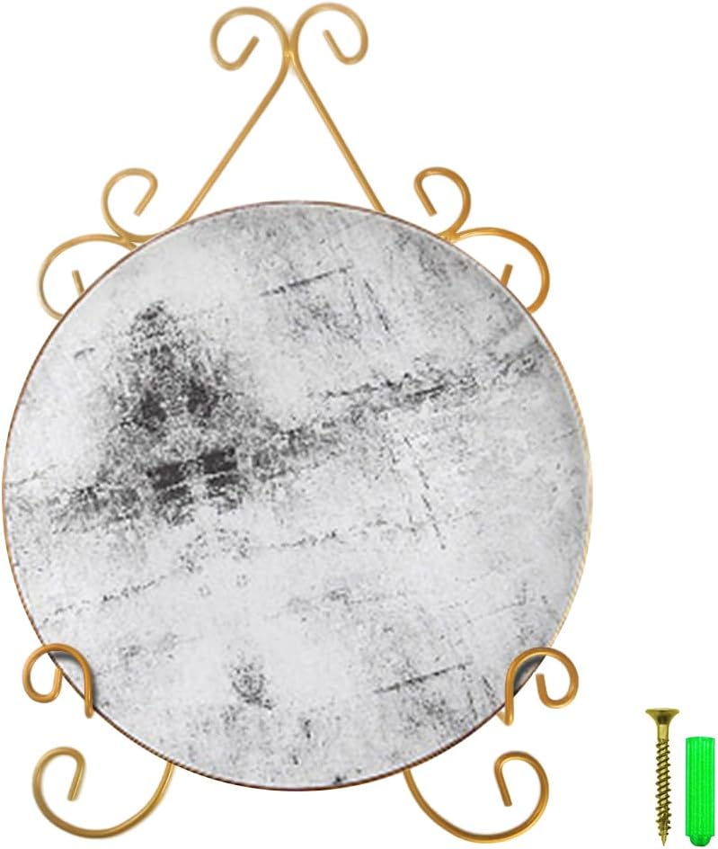 YY YEARCHY Plate Stand Holder for Wall Hanging Display Rack Art Hanger Metal Easel Photo Holder Books Bowls Platters (Yellow 2 Pack, 8 inches/12.6" x 7.87" x 1.57")