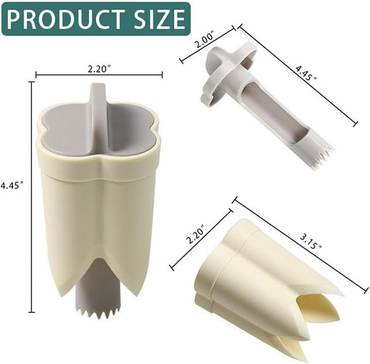 Pepper Corer, 2 in 1 Red Bell Pepper Seed Corer Remover Tool, Fruit & Vegetable Corers Quick Cave Tools for Jalapeno Cutter Deseeder, Off White, 2 P