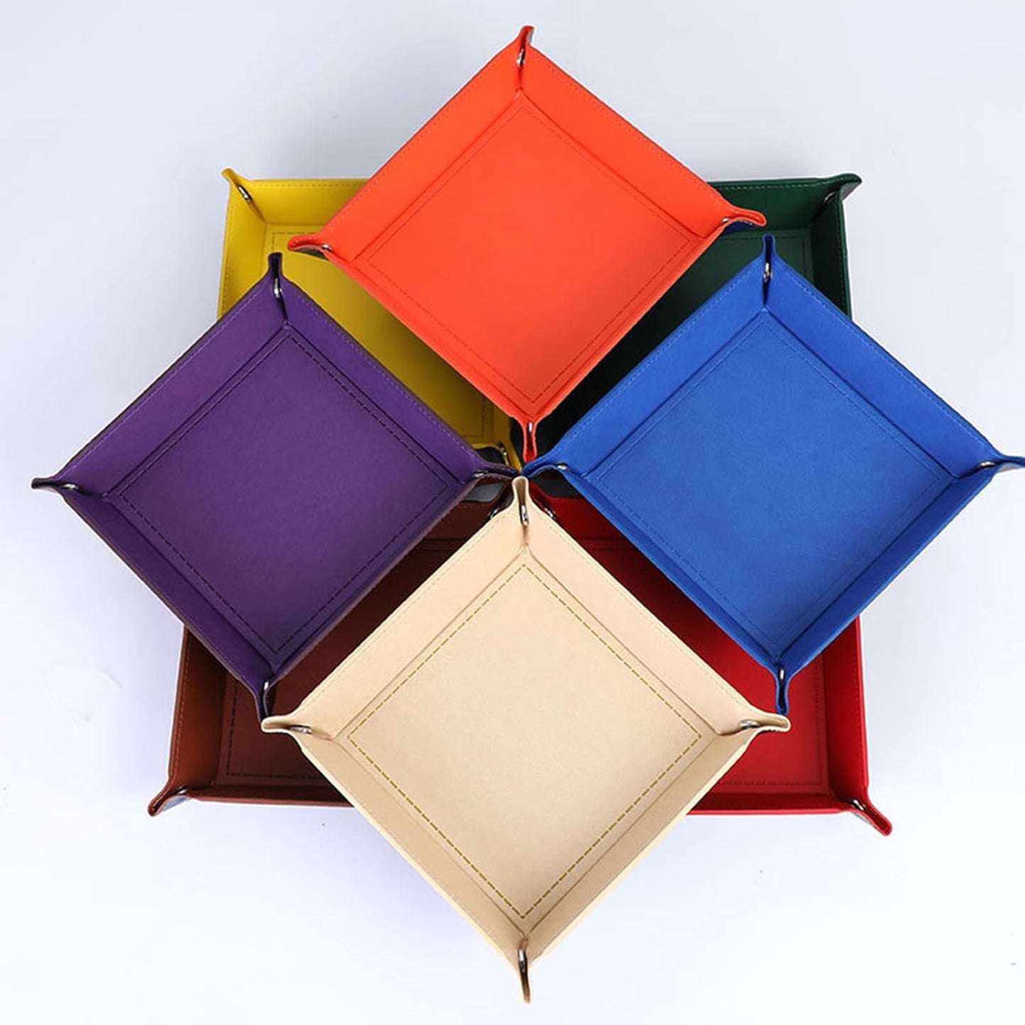 siduater Valet Tray Desktop Storage Organizer – Vegan Leather Catchall Bedside Vanity Tray Nightstand Caddy Holder for Remote Controller, Watch, Keys, Phone, Wallet, Coin, Jewelry, Beige