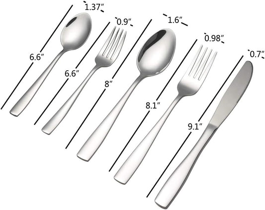 Asking 40-Piece Cutlery Set, Flatware Stainless Steel, Service for 8,