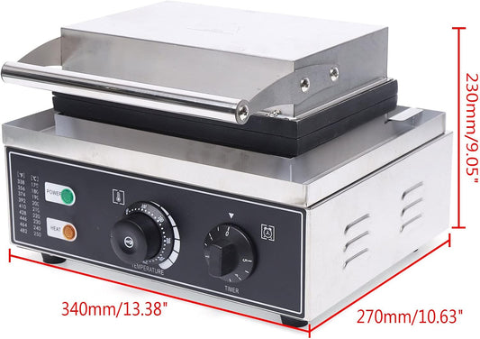 1.96 INCH 12 PCS Mini Doughnut Maker Commercial Waffle Maker Machine Electric Nonstick Round Waffle Maker 1500W 110V Round Doughnut Waffle Machine Great Choice for Bakery, Restaurant Silver and Black