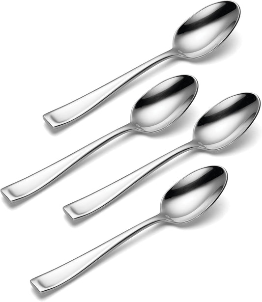 Oneida Silverware Set, Moda Fine Flatware 4-Piece Dinner Spoons Set, Service For 4, Rust Resistant 18/10 Stainless Steel, Dishwasher Safe, Mirror Finish, Home And Kitchen Utensils (Silver 4 Piece)