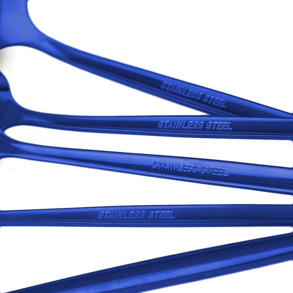 24-Piece Flatware Set, 18/0 Stainless Steel Knife Fork Spoon Teaspoon Silverware Set, Service for 6, MIrror Blue