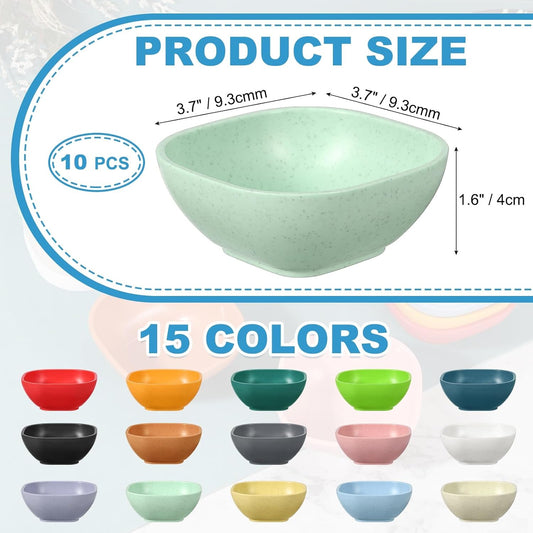 uxcell 10pcs Straw Dipping Bowls, Unbreakable Prep Bowls, Small Dessert Bowls for Side Dishes Snacks Fruits Appetizers, Green