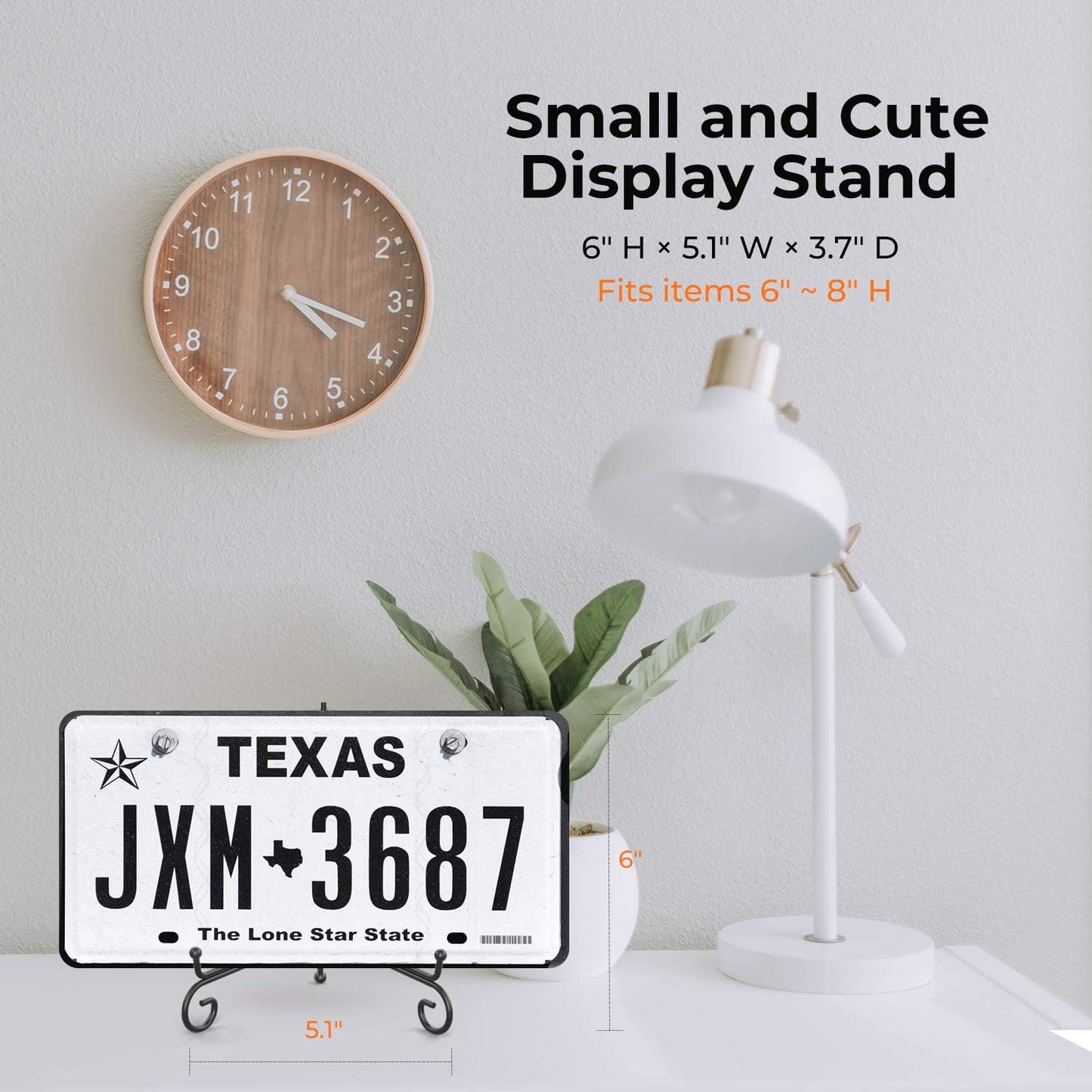 TR-LIFE 4 Pack Plate Stands for Display - 6 Inch Plate Holder Display Stand + Metal Easel Stand for Picture Frame, Decorative Plates, Book, Photo, Collectibles (4 Pack)