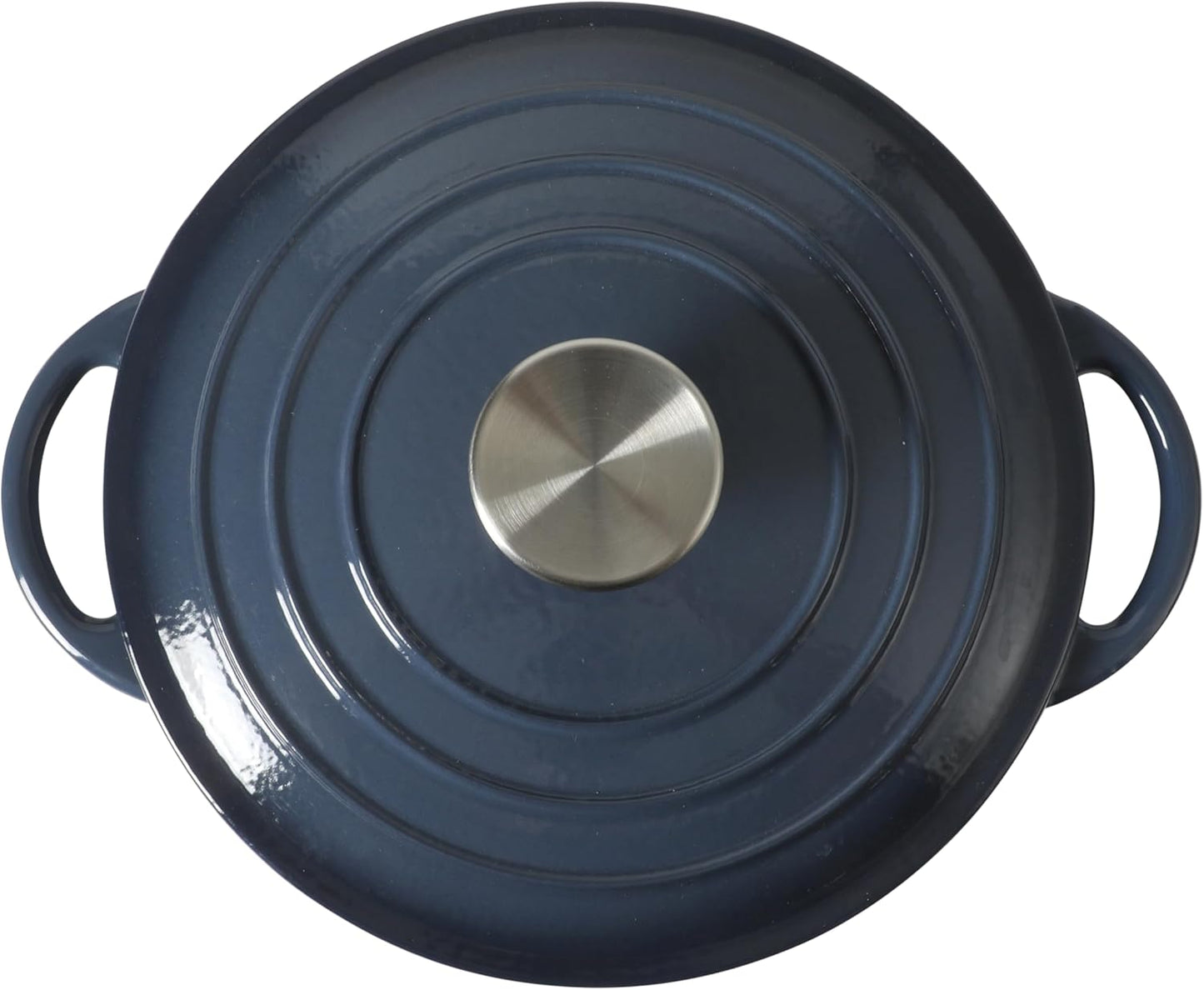 Gibson Home Addlestone 2.65 Qt Enameled Cast Iron Dutch Oven Pot with Lid – Round, Oven Safe to 500°F, Ideal for Bread Baking & Stews - Gradient Navy Blue