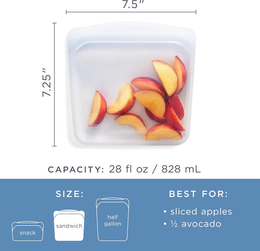 Stasher Premium Silicone Reusable Food Storage Sandwich Bag, Deep Ocean, Microwave, Sous Vide, Dishwasher, Oven and Freezer Safe, BPA Free, Leak-free, Eco-friendly, 28 Oz