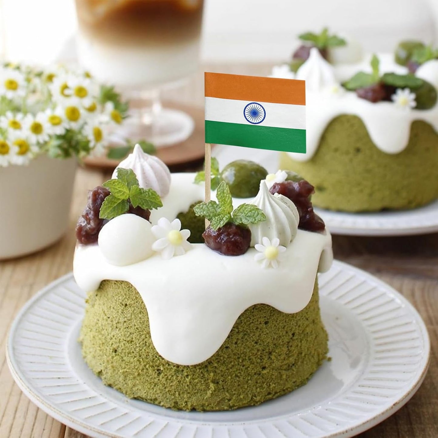 100 Pcs India Flag Indian Toothpick Flags Cocktail Picks Mini Stick Cupcake Toppers