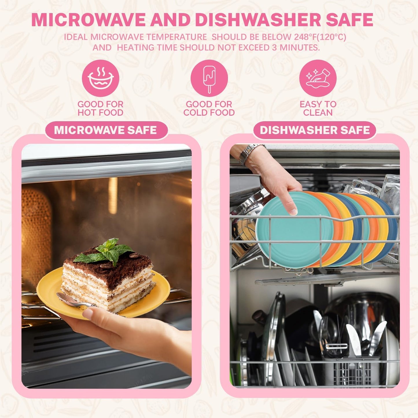 Homienly 5.7 Inch Small Plates-Wheat Straw Mini Plate, Unbreakable Plate Set Ideal for Dessert, Appetizers, Small Serving, Side Dish, Lightweight Dessert Dishes Plates, Set of 8, Colorful