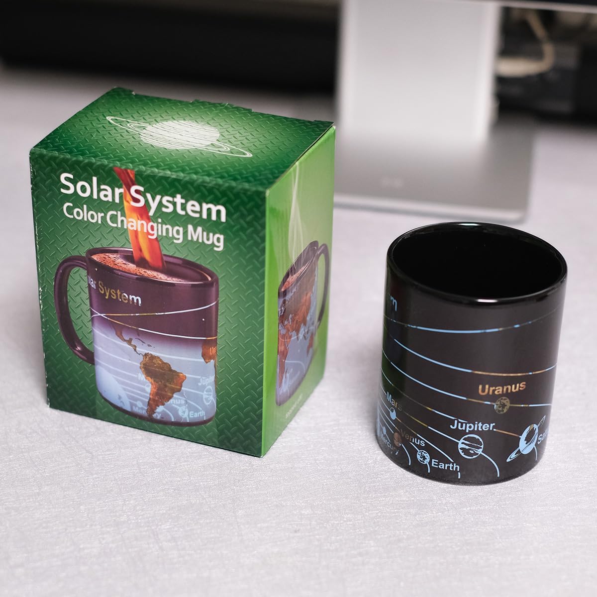 Kmiles Solar System Earth Heat Changing Mug 12 Ounce Colour Changing Magical Coffee Mug Tea Cup.