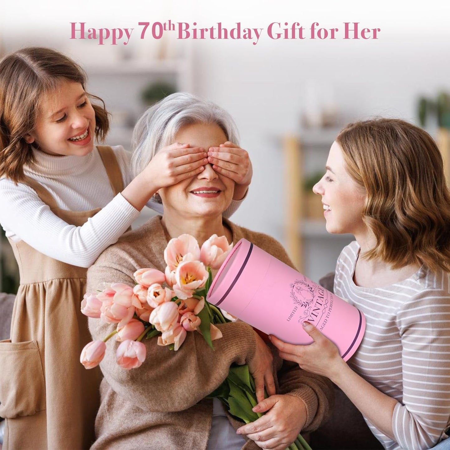 70th Birthday Gifts for Women, 20Oz Vintage 1955 Wine Glass with Golden Letter, 70 Year Old Birthday Decorations, Funny 70 Bday Gift Ideas For Women, Friends, Sister, Mom - Turning 70 Present