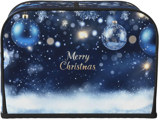 Toaster Cover 4 Slice Christmas Ball Blue Snow Winter Kitchen Small Appliance Covers with Pockets Dust and Fingerprint Protection