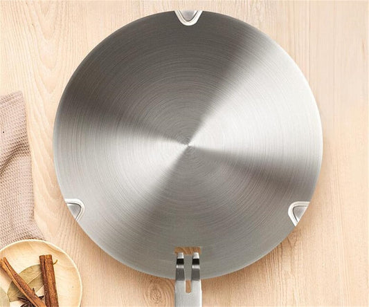 Induction Cooktop Adapter Plate, Heat Diffuser for Gas Stove Cooktop, Beswarmy Stainless Steel Induction Converter Disk Simmer Plate with Detachable Handle 22cm