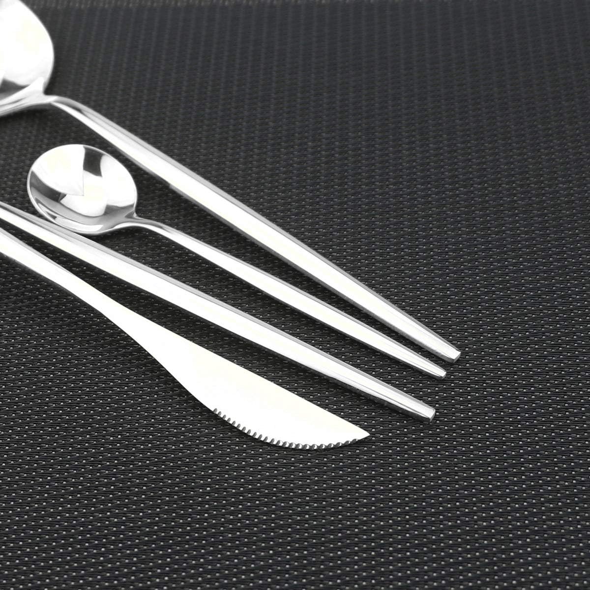 Gugrida 40-Piece Silverware Set 18/10 Stainless Steel Reusable Utensils Forks Spoons Knives Set, Mirror Polished Cutlery Flatware Set, Great for Family Gatherings & Daily Use (Service for 10, Silver)