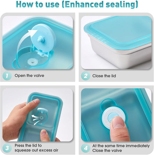 Stainless Steel Snack Containers,Reusable 2 Compartment Stainless Snack Containers with Lids,Stainless Steel Food Storage Containers,Metal Snack Lunch Meal Prep Containers,Bento Box 1 Pack