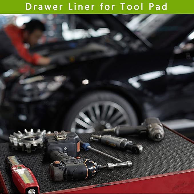 HooTown Shelf Liner Kitchen Cabinet Drawer Mats 23.6 Inch Wide x 32.8 Feet Long, Non Slip EVA Plastic Water Resistant Pad for Bathroom Drawers, Shoe Shelves, Under Sink, Black