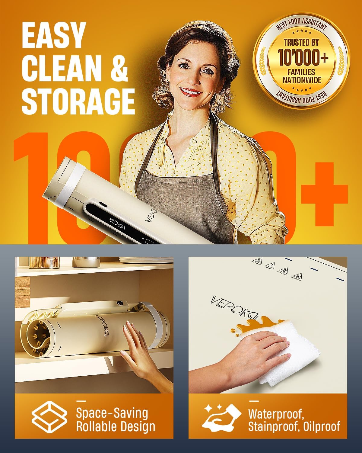 Warming Mat for Food, VEPOKA Food Warmer Mat for Countertop, Electric Warming Tray with 7 Temp Levels & Auto Shut-Off, Food Warmers for Parties, Ideal Gift for Kitchen & Buffet Use