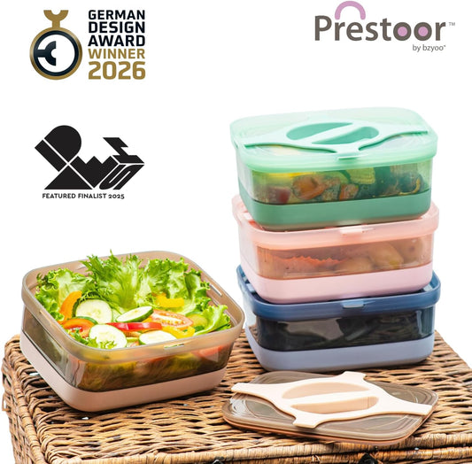 Bento Box 25.5oz 3 Cups Leakproof Salad and Meal Prep Container Twistlock Lid Reusable BPA-Free Portable Microwave and Dishwasher Safe for Work Lunch Blue