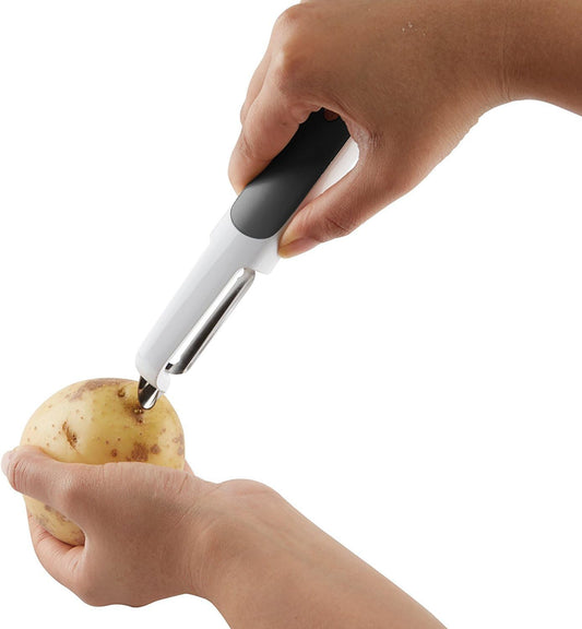 Zyliss SmoothGlide Swivel Peeler for Fruit & Vegetable - Stainless Steel Peeler - Perfect for Potato, Cucumber, Carrot, Apple, Orange, Tomatoes, & More - Comfort Grip Peeler Kitchen Tool - White
