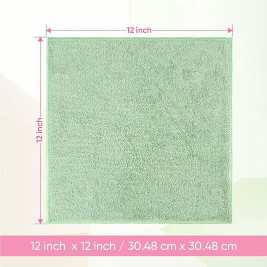 HOMEXCEL Microfiber Washcloths 12 Pack, Highly Absorbent and Soft Face Towel, Multi-Purpose Wash Cloths for Bathroom, Gym, Hotel, Spa and Kitchen, 12x12 Inch, Assorted Set