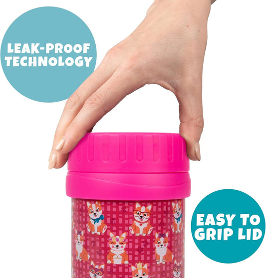 Bentology Stainless Steel Insulated 13oz Lunch Jar for Kids- Large Leak Proof, thermos Storage Keeps for Hot or Cold Food, Soups, Liquids w Wide Mouth- BPA Free for Back to School Lunch Boxes, Bags