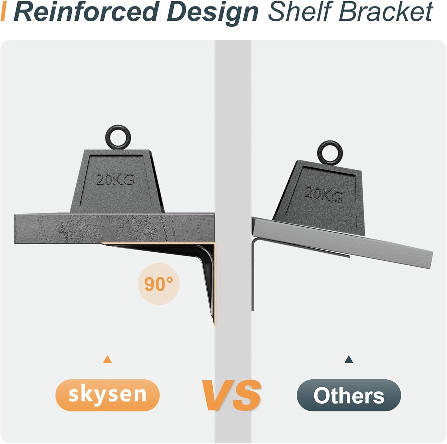 SKYSEN Floating Shelves for Wall Set of 6, 15.7in Wood Wall Shelf for Decor, Bathroom, Bedroom, Storage, Book,Kitchen, Living Room - Grey(fs-40-g)