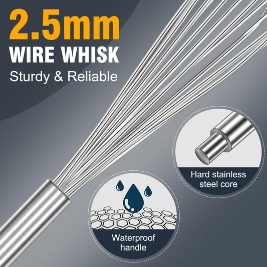 17in Large Whisk,Heavy Duty whisk, Stainless Steel whisk Suitable for Mixing Thick batter, Dry Ingredients and Seasonings.Accessories for professional commercial kitchens.