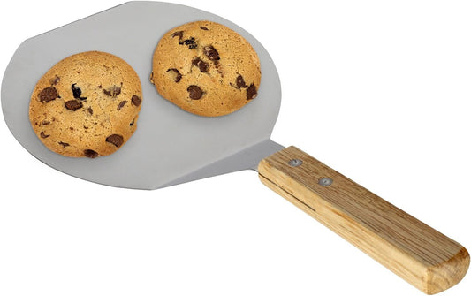 Extra-Large Stainless Steel Wide Spatula Turner Strong Wooden Handle - Dishwasher Safe Kitchen Utensil - Heavy Duty Oversized Metal Lifter Grilling, Cooking, Baking Cake & Cookies pancake spatula