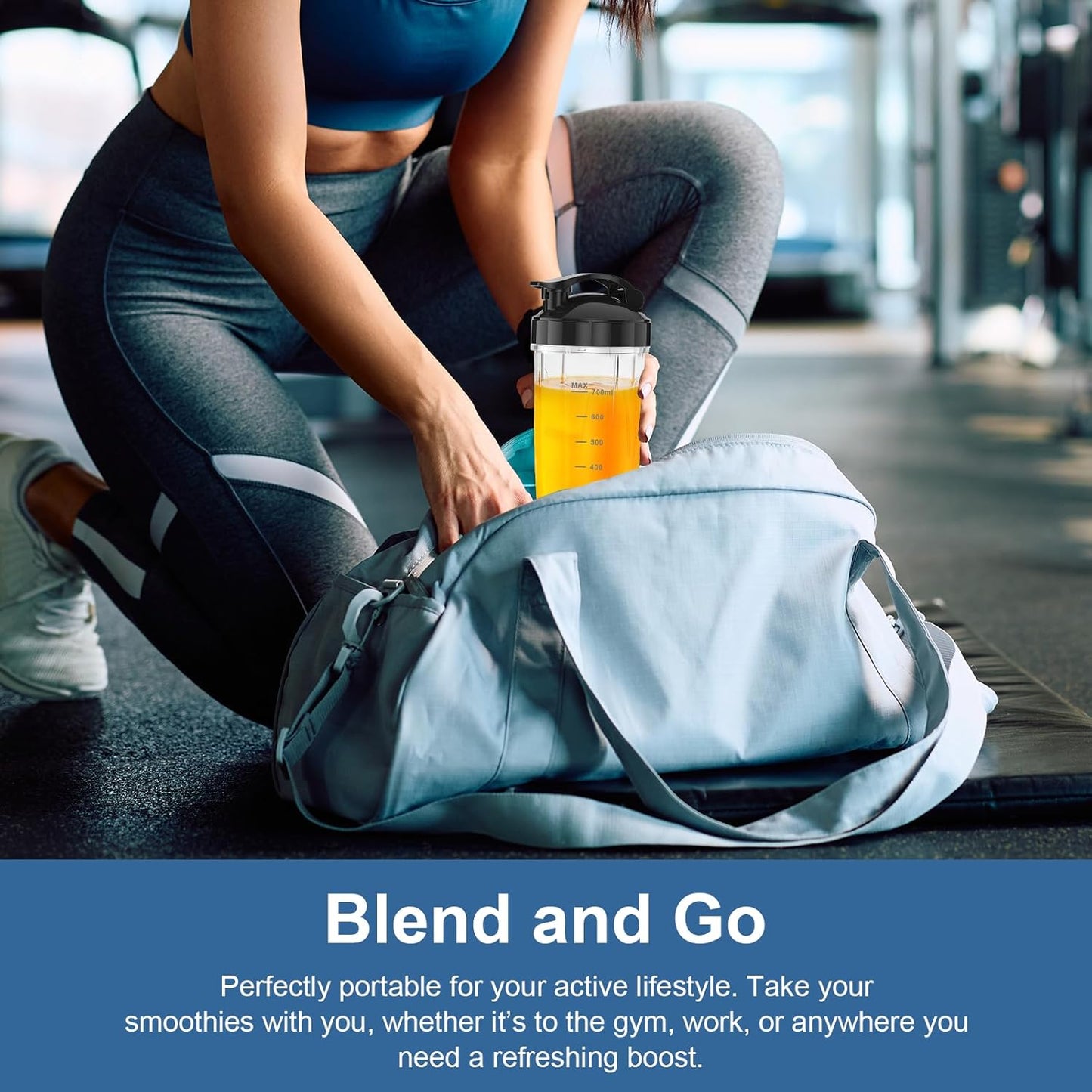 12-Piece Smoothie Blender Maker 25,000 RPM Personal Blender for Ice Crushing Smoothies & Frozen Drinks Nuts with 23oz, 32oz, 37oz Portable Cups Two 6-Leaf Stainless Steel Blades, Black