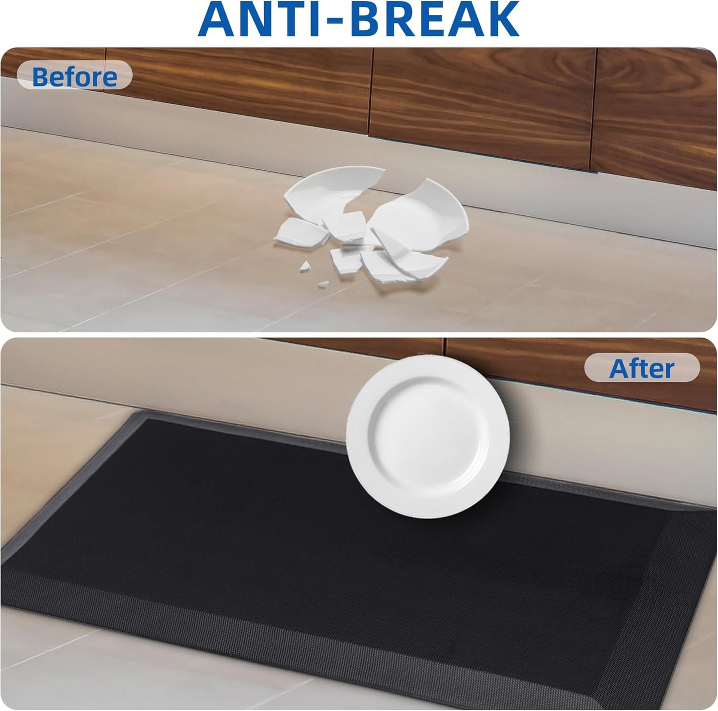 Anti Fatigue Kitchen Mats for Floor, 9/10 Extra Thick Cushioned Standing Desk Mat, Comfort Memory Foam Ergonomic Kitchen Rugs and Mats Non-Slip Waterproof for Office, Kitchen, Sink, 20" x 48"