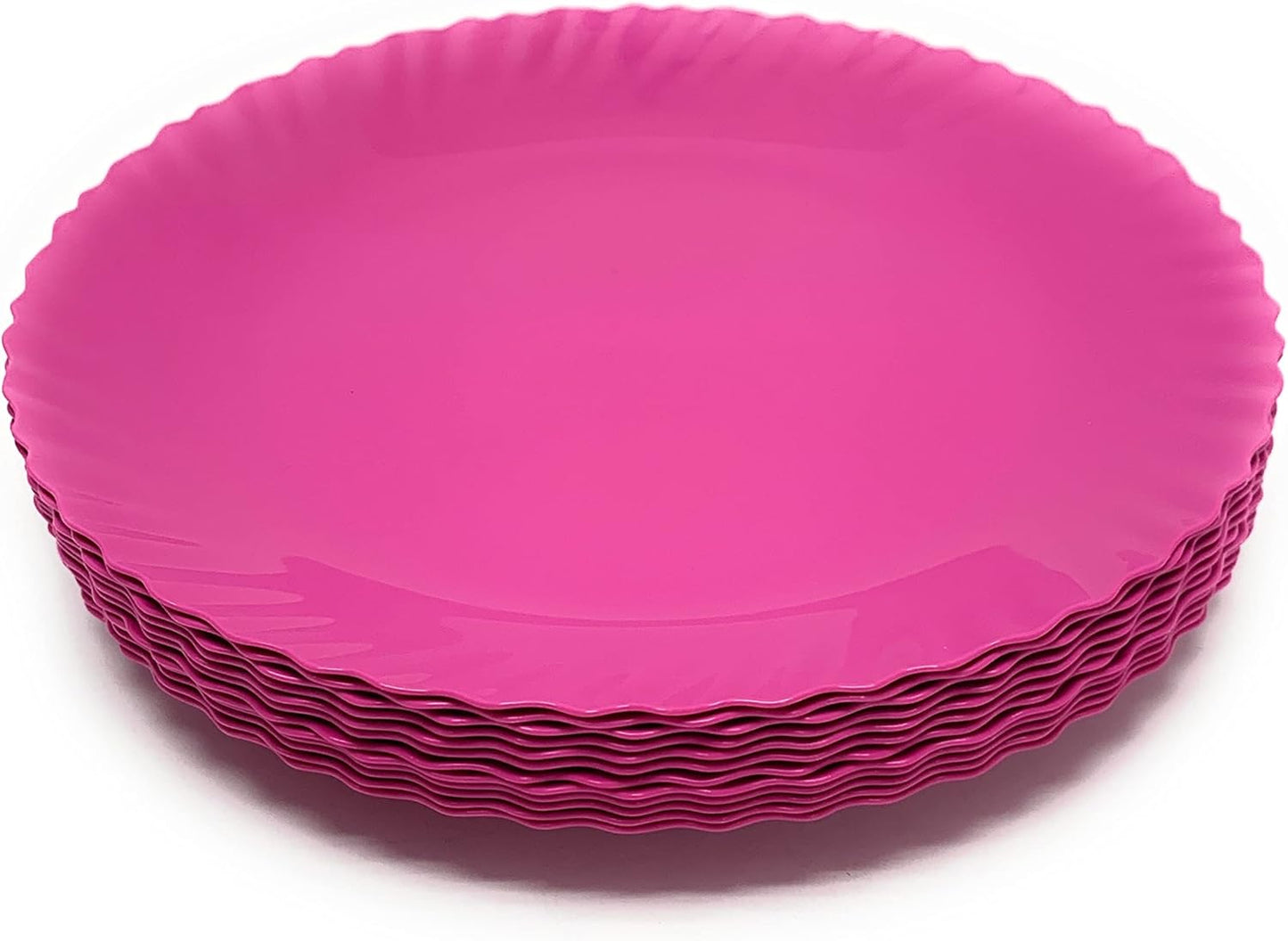 Mintra Home Curly Collection (9.75in Plate - 12pk, Fuchsia)