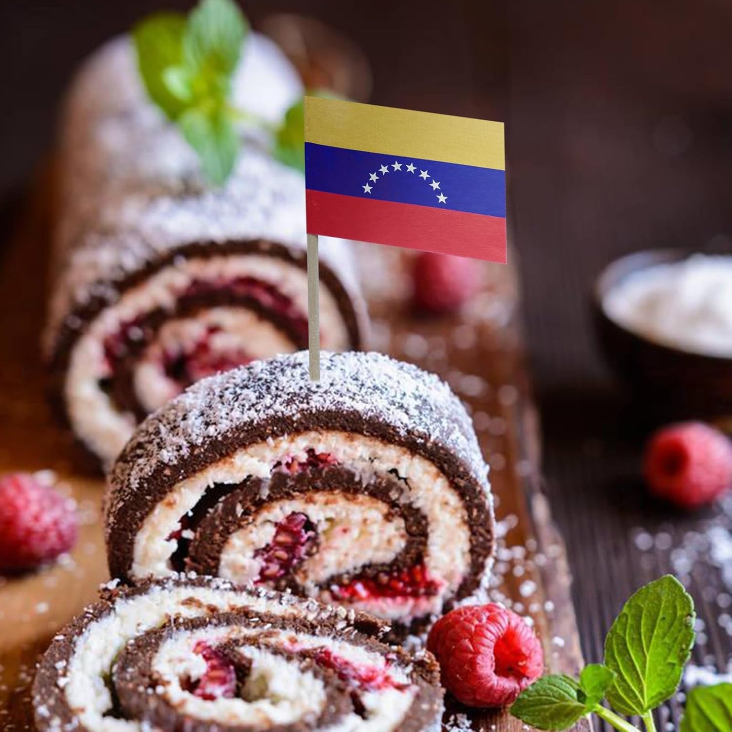100 Pcs Venezuela Flag Venezuelans Toothpick Flags, Small Mini Stick Cupcake Toppers Venezuelans Flags,Country Picks