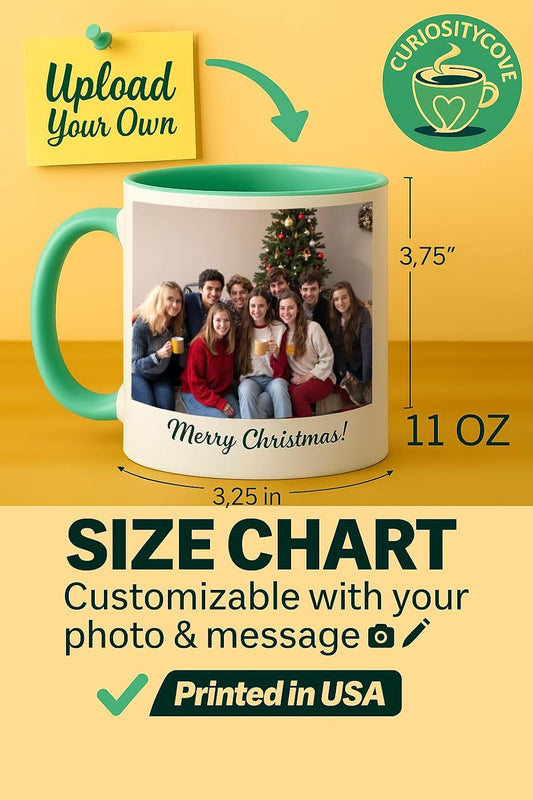Personalized Coffee Mug | Custom Photo, Text, or Logo Cup (11oz, Mint Green Rim, Inner, and Handle) |Dishwasher & Microwave Safe |Unique Gift for Men & Women –Taza Personalizada