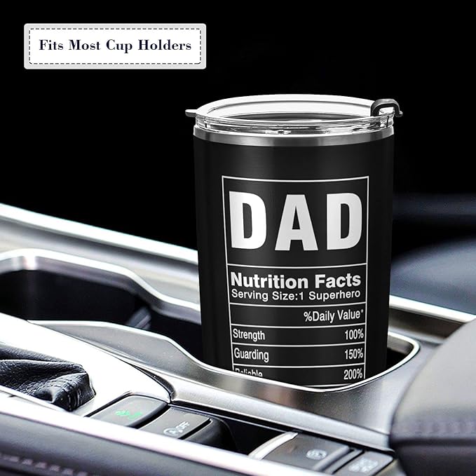 JUDIAN Gifts for Dad - Father's Day and Birthday Tumbler Cup - 20oz Travel Coffee Mug From Daughter or Son