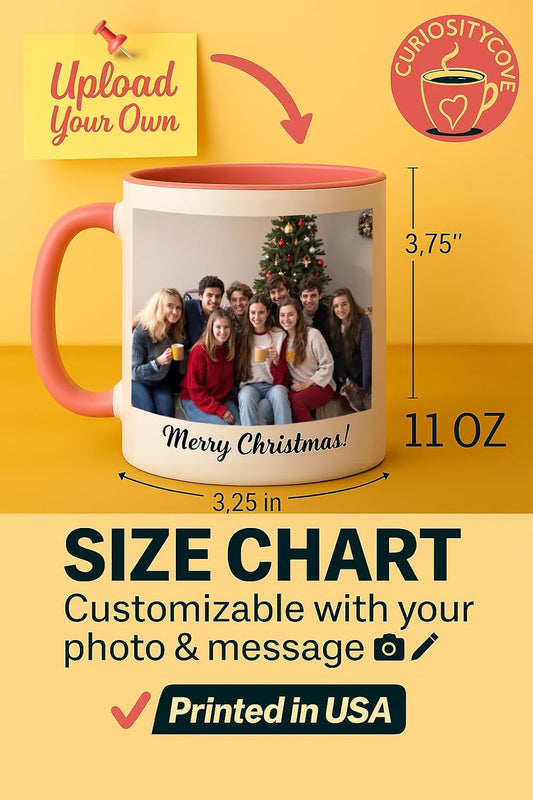 Personalized Coffee Mug | Custom Photo, Text, or Logo Cup (11oz, Pink Rim, Inner, and Handle) |Dishwasher & Microwave Safe |Unique Gift for Men & Women –Taza Personalizada