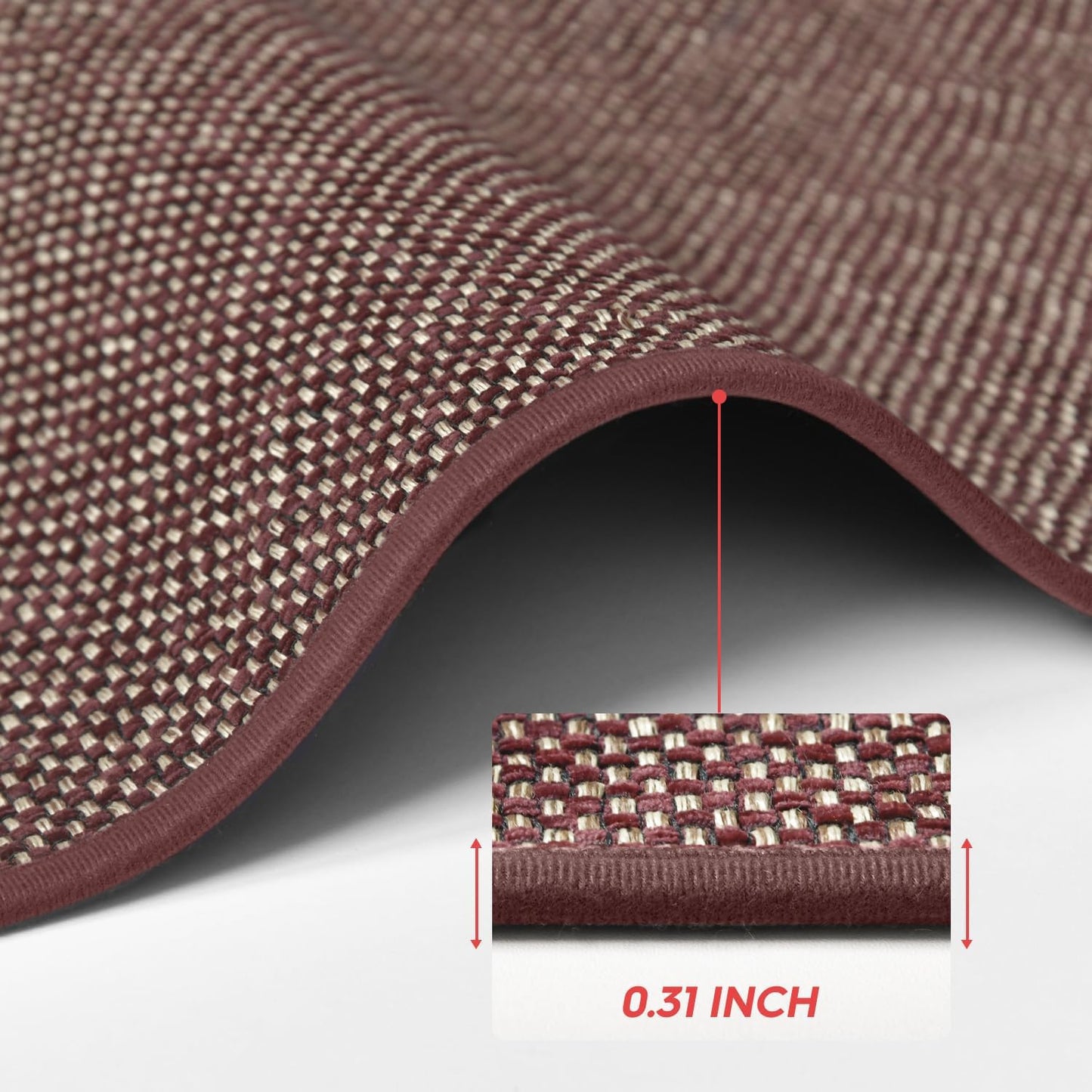 Artoid Mode Washable Non Slip Rubber Backing Kitchen Rugs Red Doormat, Absorbent Kitchen Floor Mats Front of Sink Kitchen Mats for Floor Home Decor 17x29 Inch