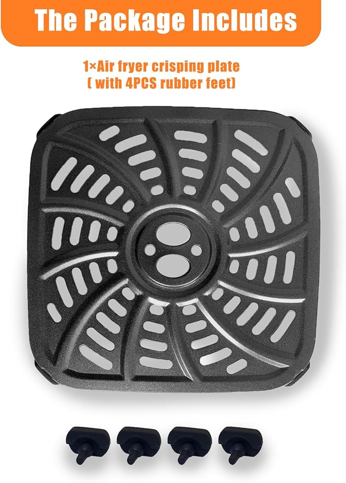 4QT Air Fryer Grill Plate for Gourmia GAF414 Digital Air Fryers, Upgraded Nonstick Air Fryer Grill Pan Crisper Plate Tray Rack Insert Grate Grid Shelf for 4QT Gourmia Air Fryer
