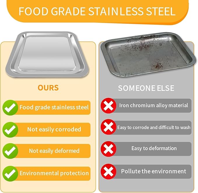 Air Fryer Replacement Tray for Emeril Lagasse Everyday 360 26 QT Extra Large Air Fryer, 12.5''×11.5'' Steel Air Fryer Accessories Grill Pan Plate Replacement Parts Rack