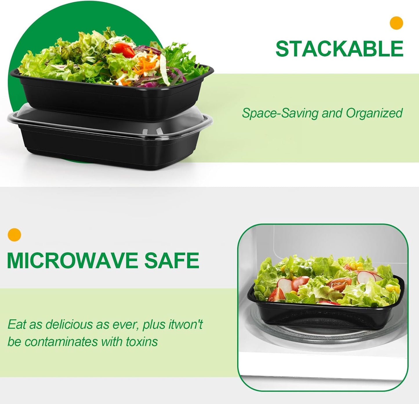 50 Pack Meal Prep Containers Reusable,1-Compartment Plastic Food Storage Containers with Lids,Bento Box,Microwave,Freezer,Dishwasher Safe,Lightweight & Durable,32oz