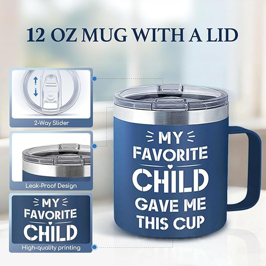 Gift Box For Dad - Unique Father Gifts With Funny Tumblers, Socks & Greeting Card, Present For Dad From Son Daughter Kids