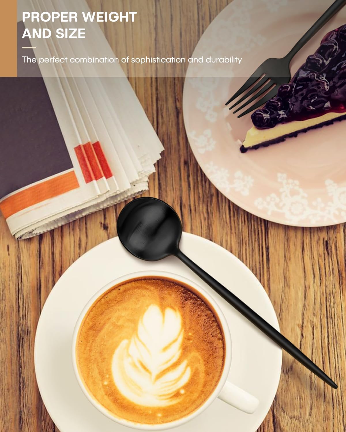 Black Silverware Set for 12,Ollex 60-Piece Modern Black Flatware Set with Food-Grade Stainless Stain Knives Forks Spoons Matte Utensil Set Satin Finish tableware Cutlery Set,Dishwasher Safe