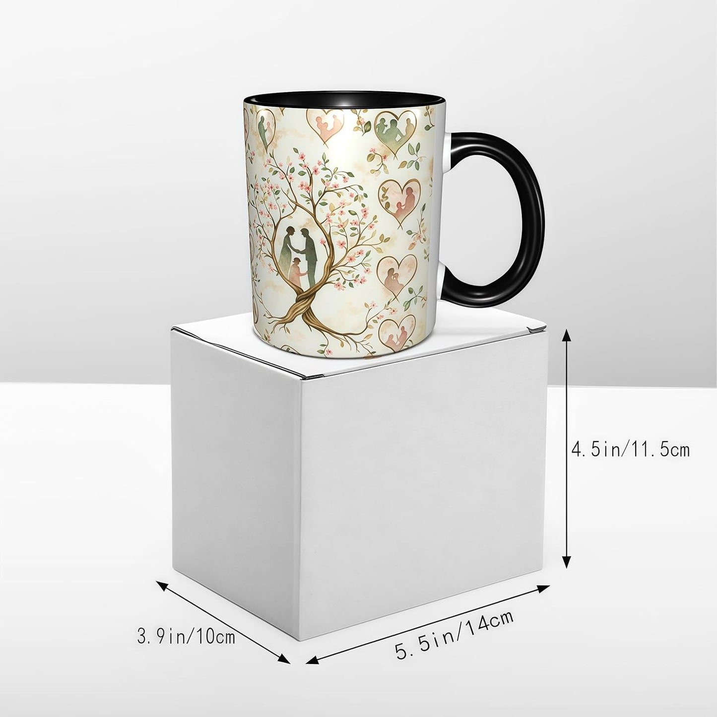 Family Tree Coffee Mug Ceramic Coffee Cup with Handle Microwave Safe for Home or Office Gifts for Women and Men