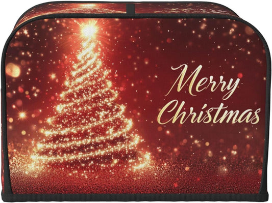 Toaster Cover 4 Slice Christmas Tree Xmas Red Kitchen Small Appliance Covers with Pockets Dust and Fingerprint Protection