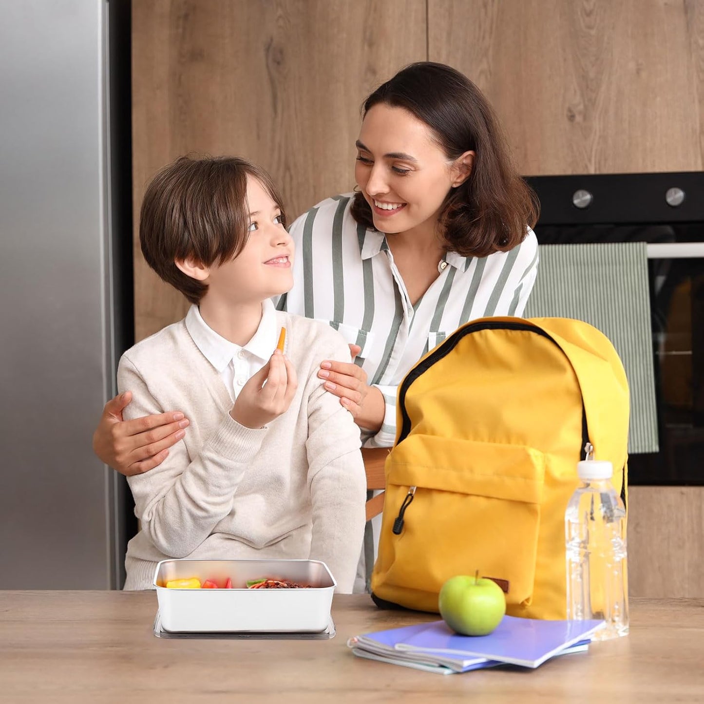 12 Pcs Stainless Steel Food Storage Containers with Brown Lids, 54 oz Metal Lunch Bento Box Reusable Stackable Meal Prep Container for Kitchen Picnic Travel, Freezer& Dishwasher Safe