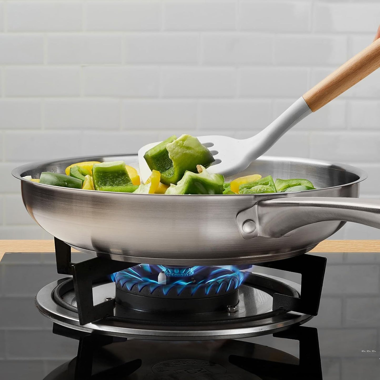 KOCH SYSTEME CS Stainless Steel Frying Pan 8 Inch, Small Skillets for Professional Cookware with Tri-ply Bottom, PFAS-Free Steel Cooking Pan, Induction Compatible, Dishwasher Safe, Oven Safe to 450℉